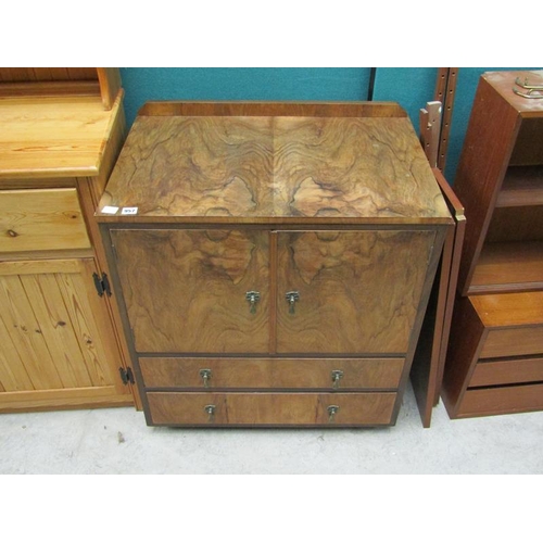 957 - 1930s WALNUT VENEERED TALLBOY