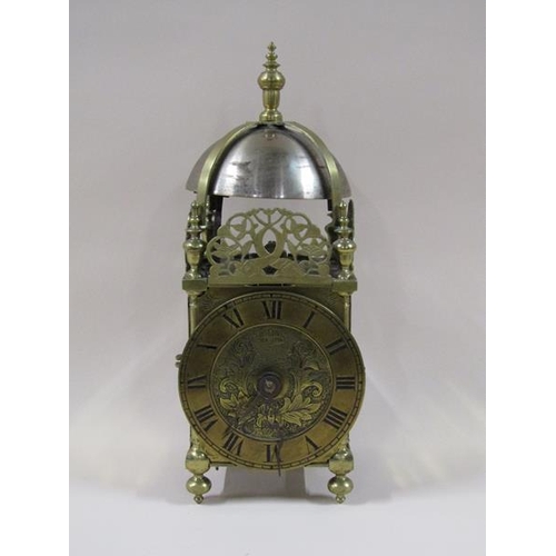 1325 - A mid 18c lantern clock by Bilby of Chew-Stoke, the thirty hour weight driven movement having chain ... 