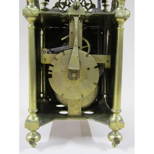 1325 - A mid 18c lantern clock by Bilby of Chew-Stoke, the thirty hour weight driven movement having chain ... 