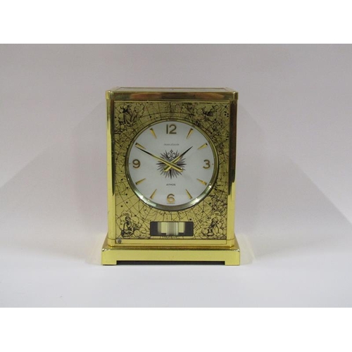 1326 - A mid 20c Jaeger Le Coultre 'Atmos' clock in rectangular gilt brass case, the sides and top of which... 