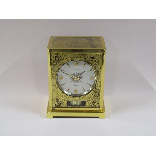 1326 - A mid 20c Jaeger Le Coultre 'Atmos' clock in rectangular gilt brass case, the sides and top of which... 