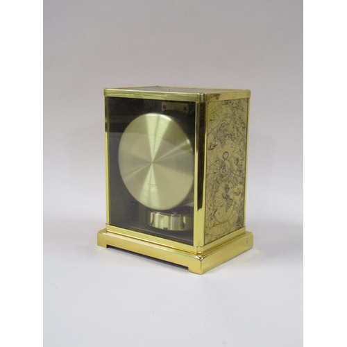 1326 - A mid 20c Jaeger Le Coultre 'Atmos' clock in rectangular gilt brass case, the sides and top of which... 