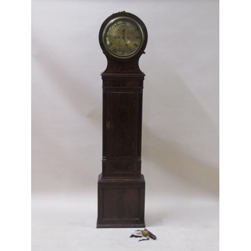 1331 - An early 19c eight day longcase clock by J. Fubister of Edinburgh, the 34cm diam. circular brass dia... 