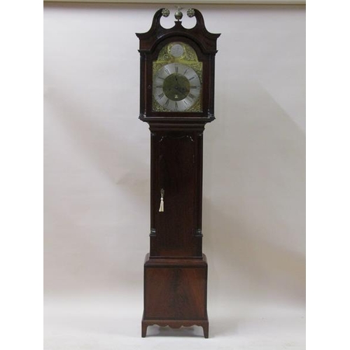 1333 - A mid 18c eight day longcase clock, the 32cm arched brass dial signed William Dobie, Falkirk no.270 ... 