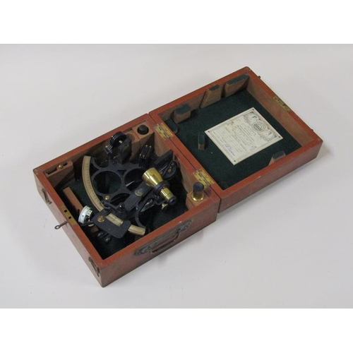 1337 - A Henry Hughes & Son Ltd Husun sextant no.35333, it has a 6in. radius and reading to 10in.  It has a... 