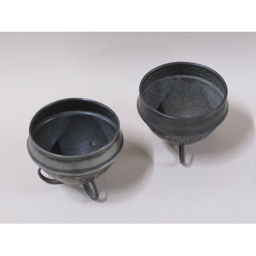 1340 - A pair of Tudric Liberty & Co pewter bowls, no.0277, 11cm h.