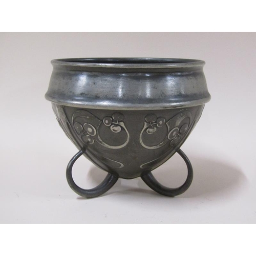 1340 - A pair of Tudric Liberty & Co pewter bowls, no.0277, 11cm h.