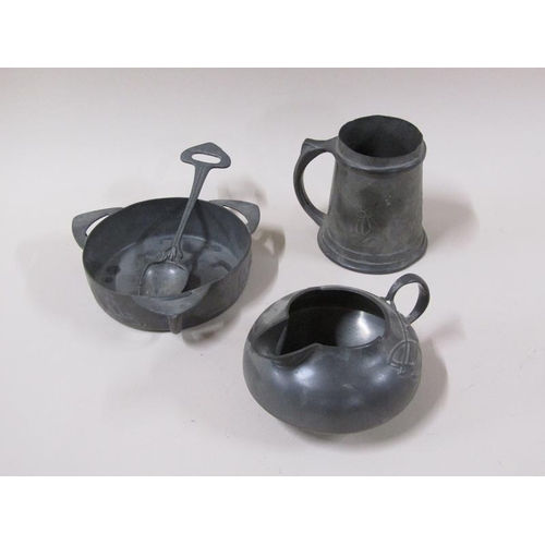 1344 - A collection of Tudric Liberty & Co pewter wares comprising tankard no.053, 10cm h, jug no.0231, thr... 