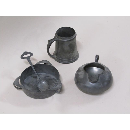 1344 - A collection of Tudric Liberty & Co pewter wares comprising tankard no.053, 10cm h, jug no.0231, thr... 