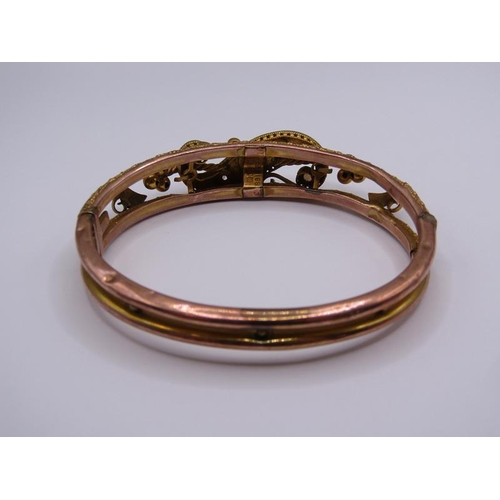 1541 - An Edwardian 9ct gold bracelet mounted with diamond and opal bead, 11.3g.