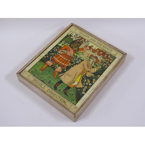 1393 - An early 20c Frederick Warne & Co thirty piece block jigsaw ' The Robins' Christmas Eve with a copy ... 