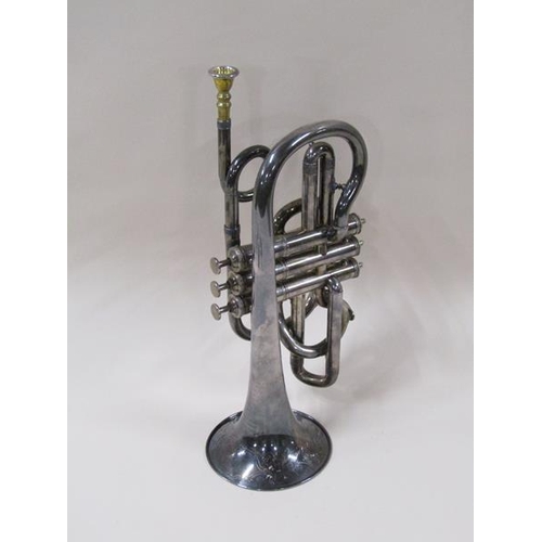 1465 - A French silver plated Cornet by Antoine Courtois of Paris for Chappells, New Bond street, Paris 186... 