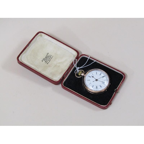 1532 - A 9ct gold cased enamel faced pocket watch, 87g overall.