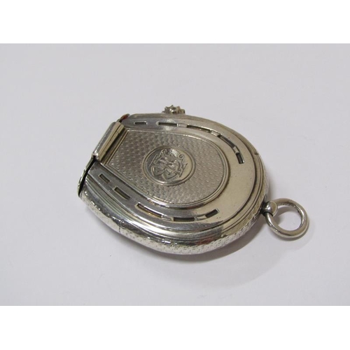 1537 - A late 19c silver horse shoe vesta and pocket lighter, London 1870.