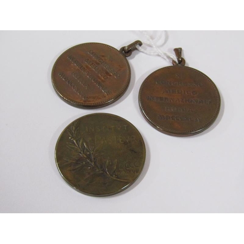 1552 - Two late 19c International Medical Conference medals held in Rome, together with a Louis Pasteur com... 