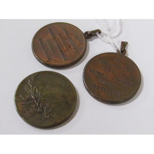 1552 - Two late 19c International Medical Conference medals held in Rome, together with a Louis Pasteur com... 