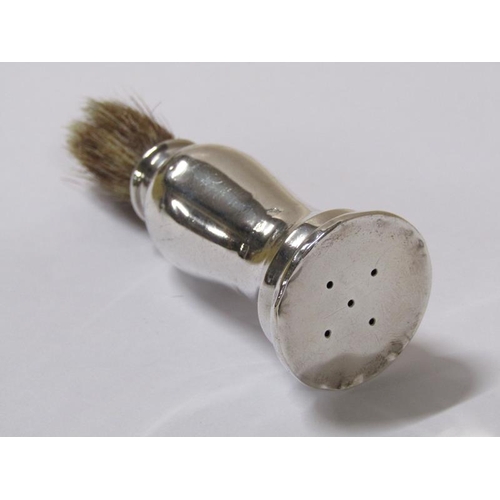 1629 - A silver powder brush, Birmingham 1918, 10cm h.