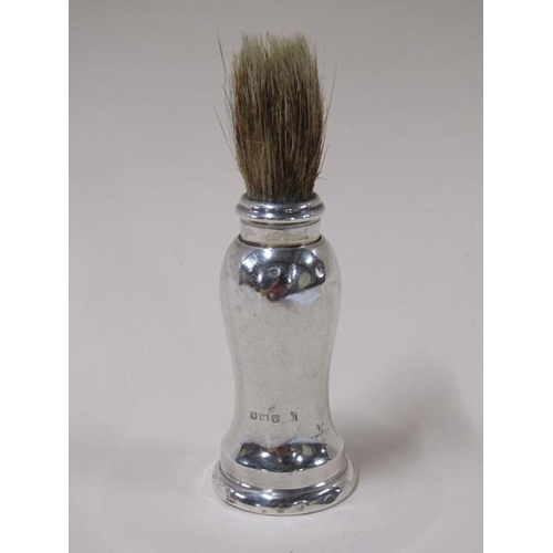 1629 - A silver powder brush, Birmingham 1918, 10cm h.