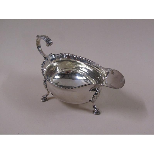 1732 - A late Georgian silver sauce boat, London 1814, 3.1ozt, 14.5cm w.