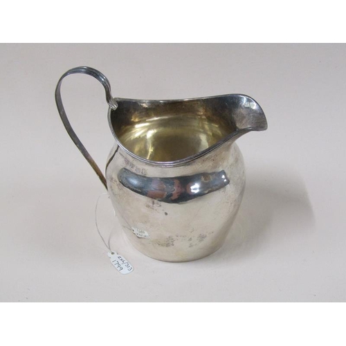 1744 - A George III silver cream jug, London 1799, 2.6ozt, 10cm h.