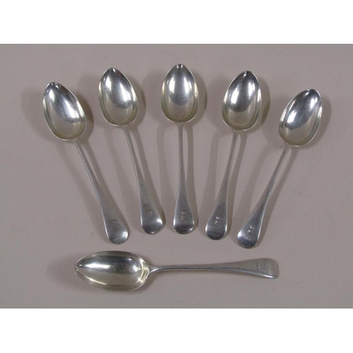 1751 - A set of six silver table spoons, London 1801/03, 12.7ozt, approx. 22cm l.