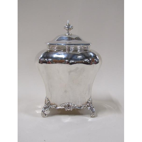 1752 - An Edwardian tea caddy of lobed form, Sheffield 1901, 10.1ozt, 15.5cm h.