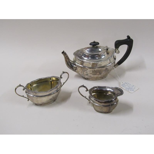 1769 - A Victorian three piece silver teaset, London 1859, 16.5ozt.