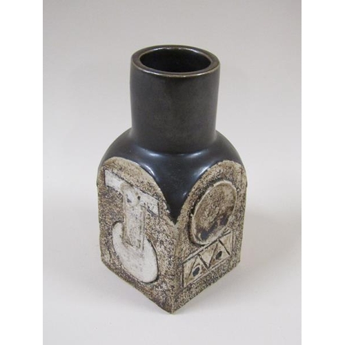 1962 - A Troika chimney pot vase decorated by Avril Bennett, 15cm h.