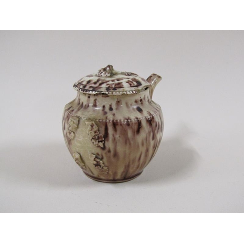 1964 - An 18c Whieldon ware miniature teapot, a/f, 8cm h.