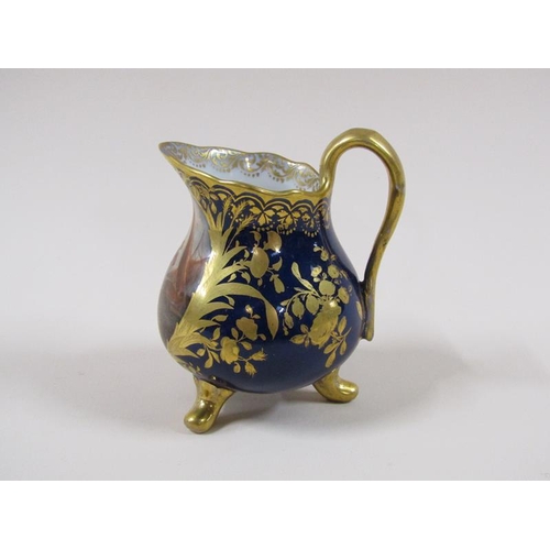 1968 - A Dresden Helena Wolfsohn porcelain tea service decorated on a cobalt blue ground with gilding, with... 