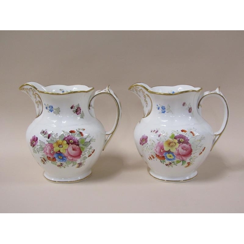 1972 - Three Coalport Royal Commemorative jugs with floral decoration and gilding, with syphers for Queen V... 