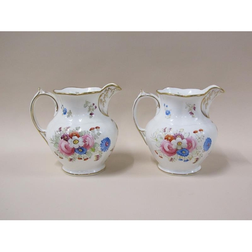 1972 - Three Coalport Royal Commemorative jugs with floral decoration and gilding, with syphers for Queen V... 