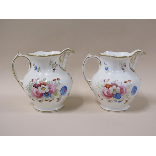 1972 - Three Coalport Royal Commemorative jugs with floral decoration and gilding, with syphers for Queen V... 