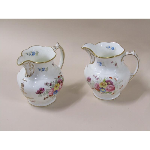 1972 - Three Coalport Royal Commemorative jugs with floral decoration and gilding, with syphers for Queen V... 