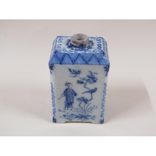 1975 - An Oriental style Delft tea cannister decorated with birds, flowers and figures, signed 'HF' to base... 