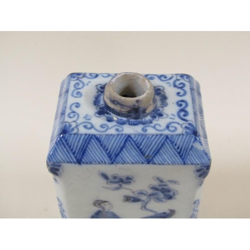 1975 - An Oriental style Delft tea cannister decorated with birds, flowers and figures, signed 'HF' to base... 