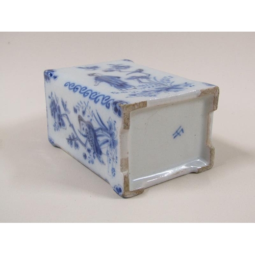 1975 - An Oriental style Delft tea cannister decorated with birds, flowers and figures, signed 'HF' to base... 