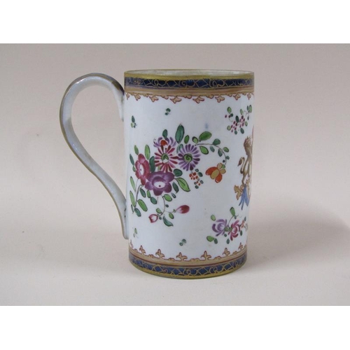 1976 - A 19c Chinese armorial tankard, 11cm h.