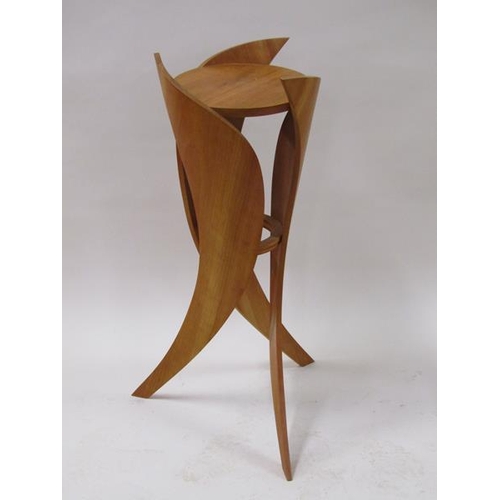 2029 - A Genesis cherry wood plant stand by Toby Howes, 2010 from the Cheltenham Crafts and Design Show, 94... 