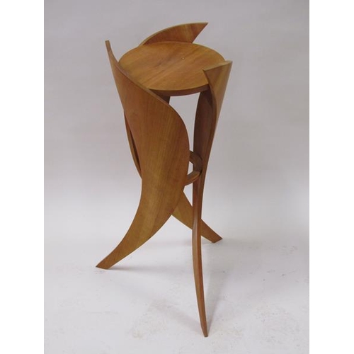 2029 - A Genesis cherry wood plant stand by Toby Howes, 2010 from the Cheltenham Crafts and Design Show, 94... 