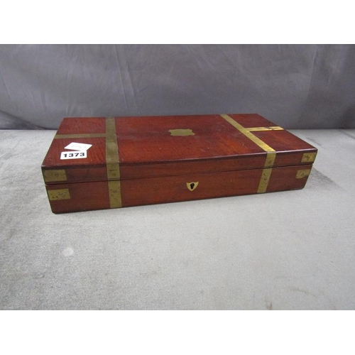 1373 - Evans and Wormull medical instruments in mahogany brass bound case, case 39cms w