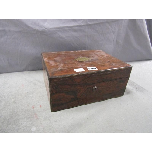 1400 - 19c rosewood travelling box and contents, 31cms w