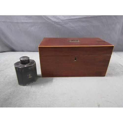 1462 - Early 19c two compartment tea caddy - 31cms w