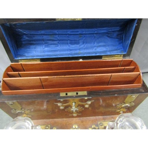 1494 - Victorian walnut and stationery box, 30cms w