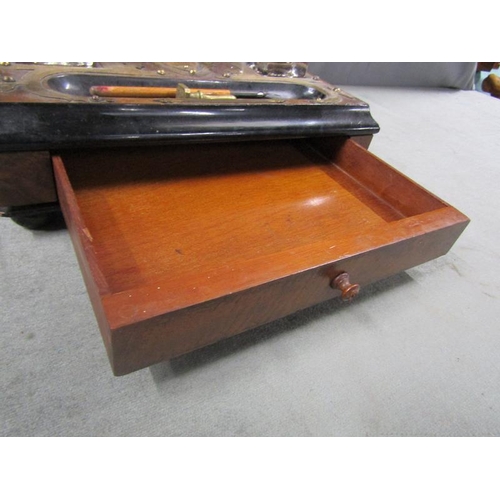 1494 - Victorian walnut and stationery box, 30cms w