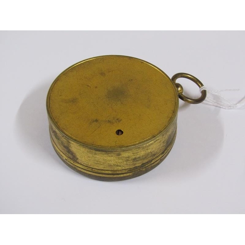 1526 - Clerke of London compensated altimeter in brass case, 7cm diam