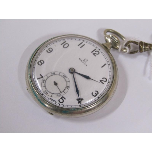 1564 - Omega pocket watch with leather lapel strap