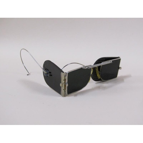 1566 - Pair of Lawrence & Mayo steel framed flash sunglasses