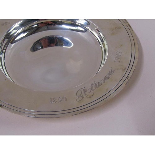 1586 - Two Garrard silver commemorative dishes