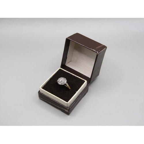 1600 - Gold cushion set diamond ring size n